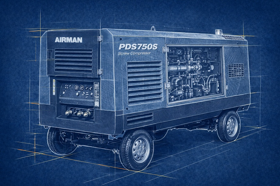 AIRMAN 大型空氣壓縮機 PDS750S 出租維修